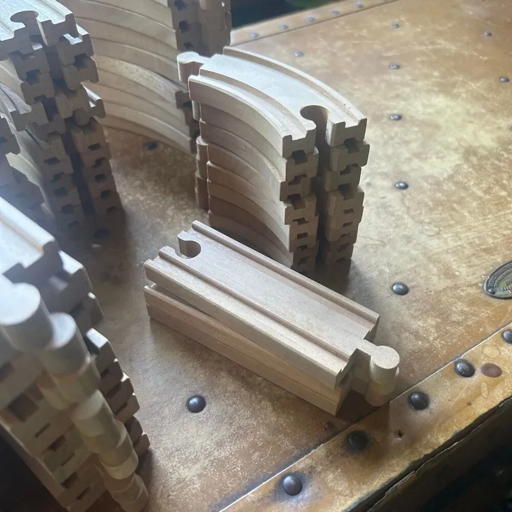 60 piece Wooden Toy Modular Train track set
